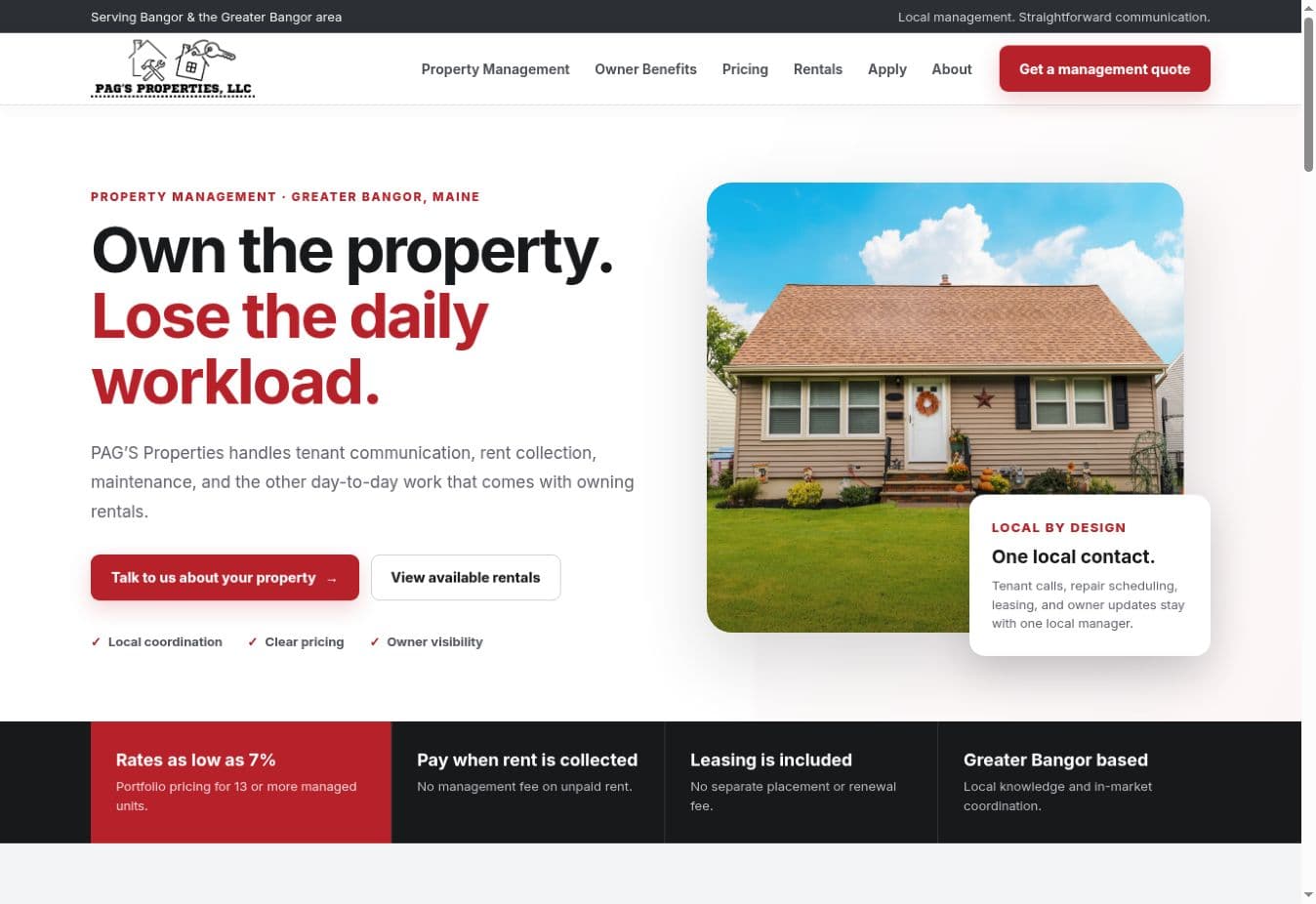 Pag's Properties custom website